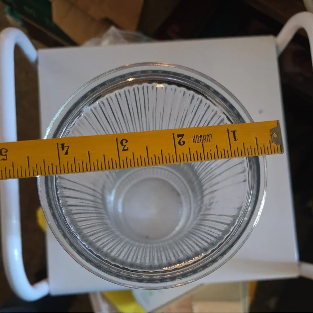 Vtg Hoosier Glass Vase Clear Ribbed Stripe 4088-B USA